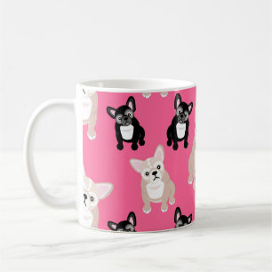 Cute Pink Frenchies French Bulldogs Koffiemok
