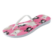 Cute Pink Frenchies French Bulldogs Teenslippers (Schuin)