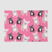 Cute Pink Frenchies French Bulldogs Tissuepapier (Voorkant)