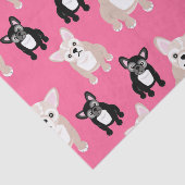 Cute Pink Frenchies French Bulldogs Tissuepapier (Detail)