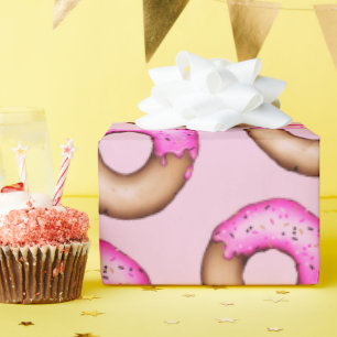 Cute Pink Frosted Donuts met Sprinkles Pattern Cadeaupapier