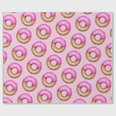 Cute Pink Frosted Donuts met Sprinkles Pattern Cadeaupapier (Vlak)