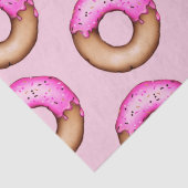 Cute Pink Frosted Donuts met Sprinkles Pattern Tissuepapier (Detail)