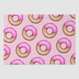Cute Pink Frosted Donuts met Sprinkles Pattern Tissuepapier