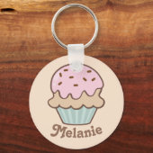 Cute Pink Frosting Cupcake Speciaal Sleutelhanger (Voorkant)