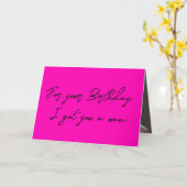 Cute Pink Funny Handsome Man Birthday Kaart (Gele Bloem)