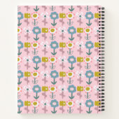Cute Pink Garden Flowers Personalized Sketchbook Notitieboek (Achterkant)