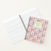 Cute Pink Garden Flowers Personalized Sketchbook Notitieboek (Binnen)