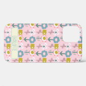 Cute Pink Garden Flowers Persoonlijke naam Case-Mate iPhone Case (Achterkant (horizontaal))