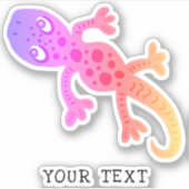 Cute Pink Gecko Lizard Drawing Kinder Sticker (Voorkant)