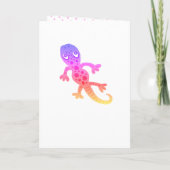 Cute Pink Gecko Lizard Girls Fotodag Kaart (Achterkant)