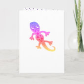 Cute Pink Gecko Lizard Girls Fotokaart op zaterdag Kaart (Achterkant)
