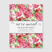 Cute Pink Geranium Waterverf Floral Moving Magnet (Voorkant)