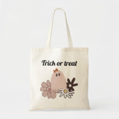 Cute Pink Ghost Halloween Treat Canvas tas (Voorkant)