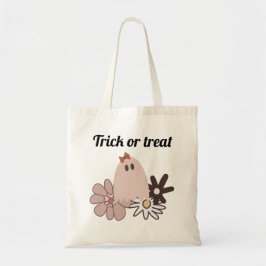 Cute Pink Ghost Halloween Treat Canvas tas