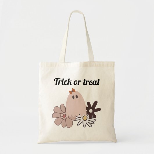 Cute Pink Ghost Halloween Treat Canvas tas (Voorkant)