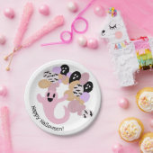 Cute Pink Ghost Kinder Happy Halloween Papieren Bordje (Feest)