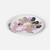 Cute Pink Ghost Kinder Happy Halloween Papieren Bordje (Gekanteld)