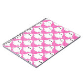 Cute Pink Ghost Pattern Kawaii Halloween Spiral  Notitieboek (Linkerzijde)
