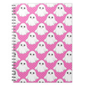 Cute Pink Ghost Pattern Kawaii Halloween Spiral  Notitieboek (Voorkant)