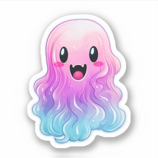 Cute Pink Ghost: Sweet Ghost #1 Sticker (Voorkant)