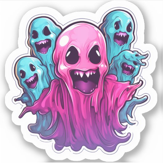 Cute Pink Ghost: Sweet Ghost #8 Sticker (Voorkant)