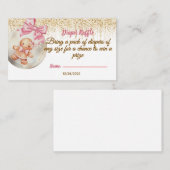 Cute Pink Gingerbread  Bauble  Diaper raffle Informatiekaartje (Voorkant / Achterkant)
