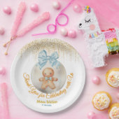 Cute Pink Gingerbread boy Bauble Christmas Papieren Bordje (Feest)