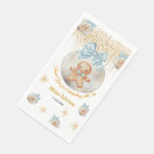 Cute Pink Gingerbread boy in a Christmas Bauble Servet (Hoek)