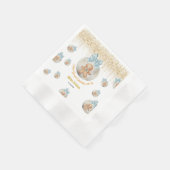 Cute Pink Gingerbread boy in Christmas Bauble Servet (Hoek)