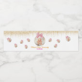 Cute Pink Gingerbread Girl Bauble Christmas Baby  Waterfles Etiket (Enkel label)