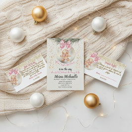 Cute Pink Gingerbread Girl Books for Baby Request Informatiekaartje