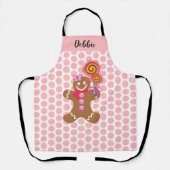 Cute Pink Gingerbrood Girl Personalized Baking Schort (Voorkant)