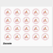 Cute Pink Gingerbrood House Candy Cane Kitchen Cla Ronde Sticker (Vel)