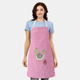 Cute Pink Gingham Chicken Schort