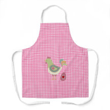 Cute Pink Gingham Chicken Schort