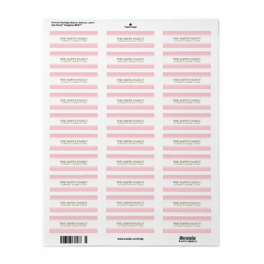 Cute Pink Gingham Pattern Etiket (Full Sheet)