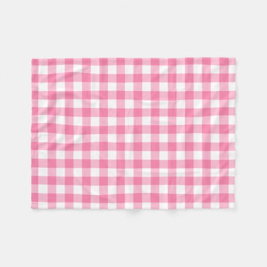 Cute Pink Gingham Pattern Fleece Deken (Voorkant (Horizontaal))