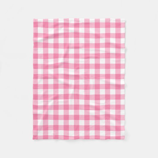 Cute Pink Gingham Pattern Fleece Deken (Voorkant)