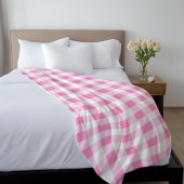 Cute Pink Gingham Pattern Fleece Deken