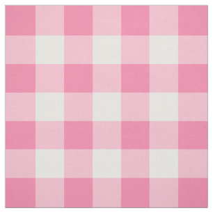 Cute Pink Gingham Pattern Gepersonaliseerd Stof