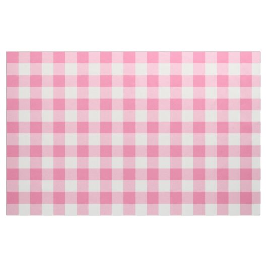 Cute Pink Gingham Pattern Gepersonaliseerd Stof (Fat Quarter)