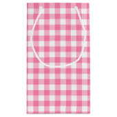 Cute Pink Gingham Pattern Klein Cadeauzakje (Achterkant)