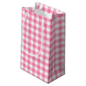 Cute Pink Gingham Pattern Klein Cadeauzakje (Achterkant Gekanteld)