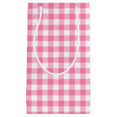 Cute Pink Gingham Pattern Klein Cadeauzakje (Voorkant)
