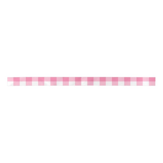 Cute Pink Gingham Pattern Satijnen Lint (Voorkant)
