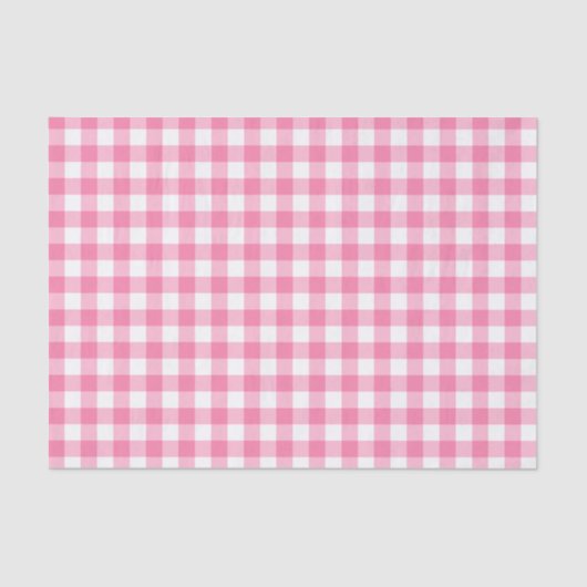 Cute Pink Gingham Pattern Tissuepapier (Voorkant)