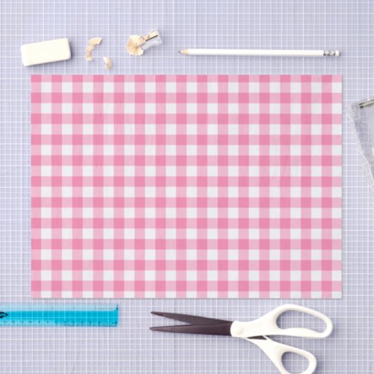 Cute Pink Gingham Pattern Tissuepapier (Craft)