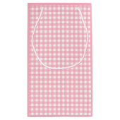 Cute Pink Gingham Picnic Print Dank je wel Klein Cadeauzakje (Achterkant)