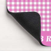 Cute Pink Gingham Plaid Personalized Muismat (Hoek)